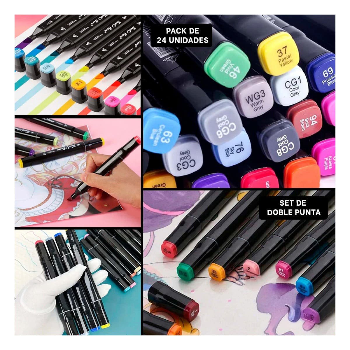 PACK12 MARCADORES TOUCH LETTERING ARTISTICO 24 UNIDADES DOBLE PUNTA Y+PAPEL REGALO - 2