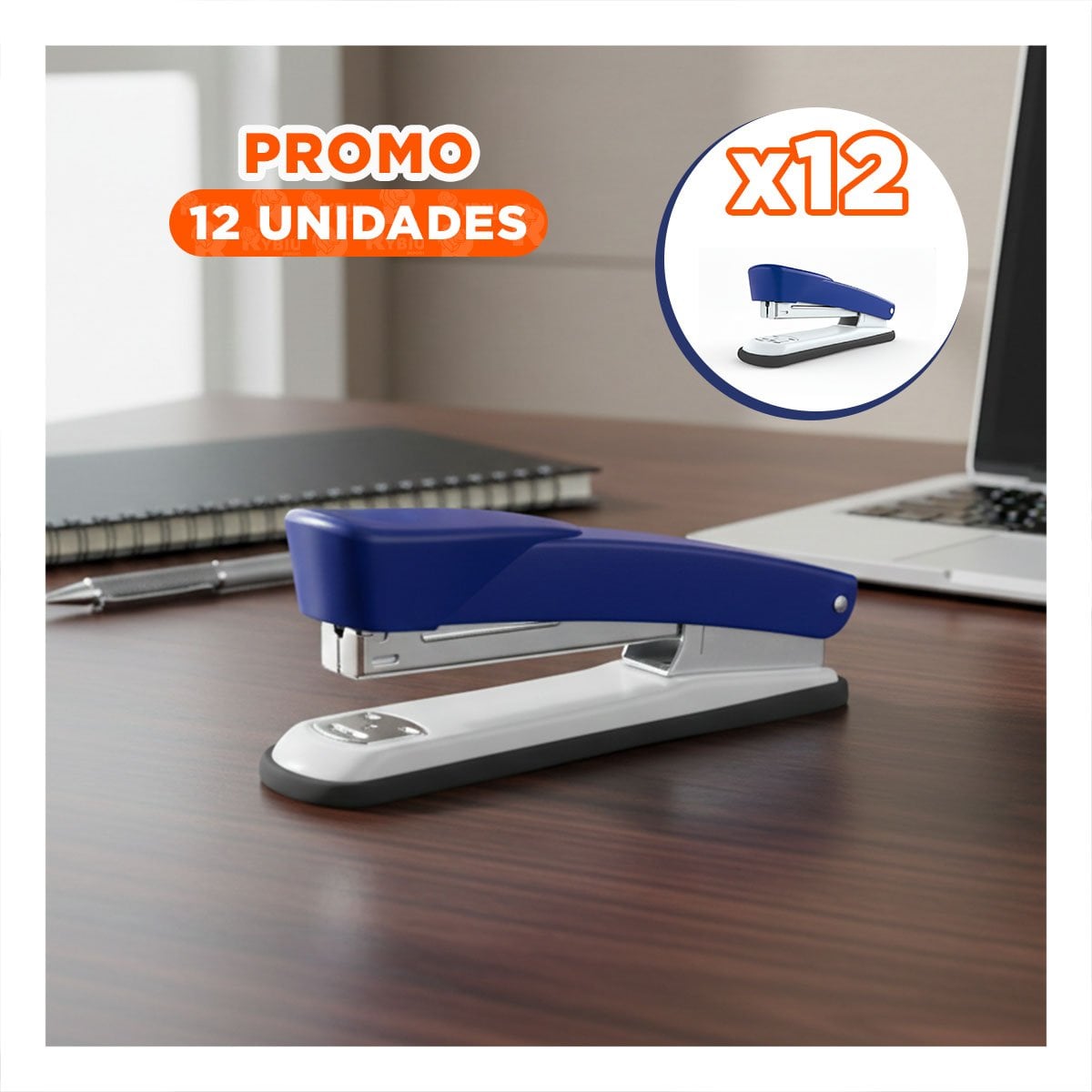PACK12 PAPELERIA AZUL PARA 35 HOJAS OFICINA TRABAJO - 1