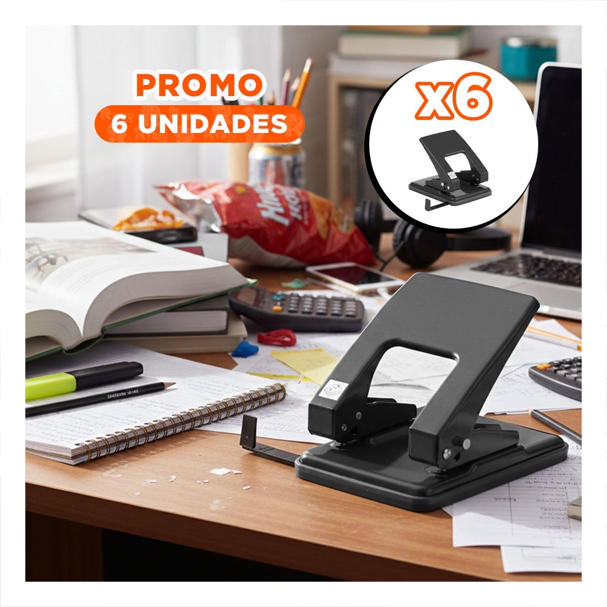 PACK6 PAPELERIA NEGRO PARA 11 HOJAS DOCUMENTOS Y+REGALO STICKER - 1