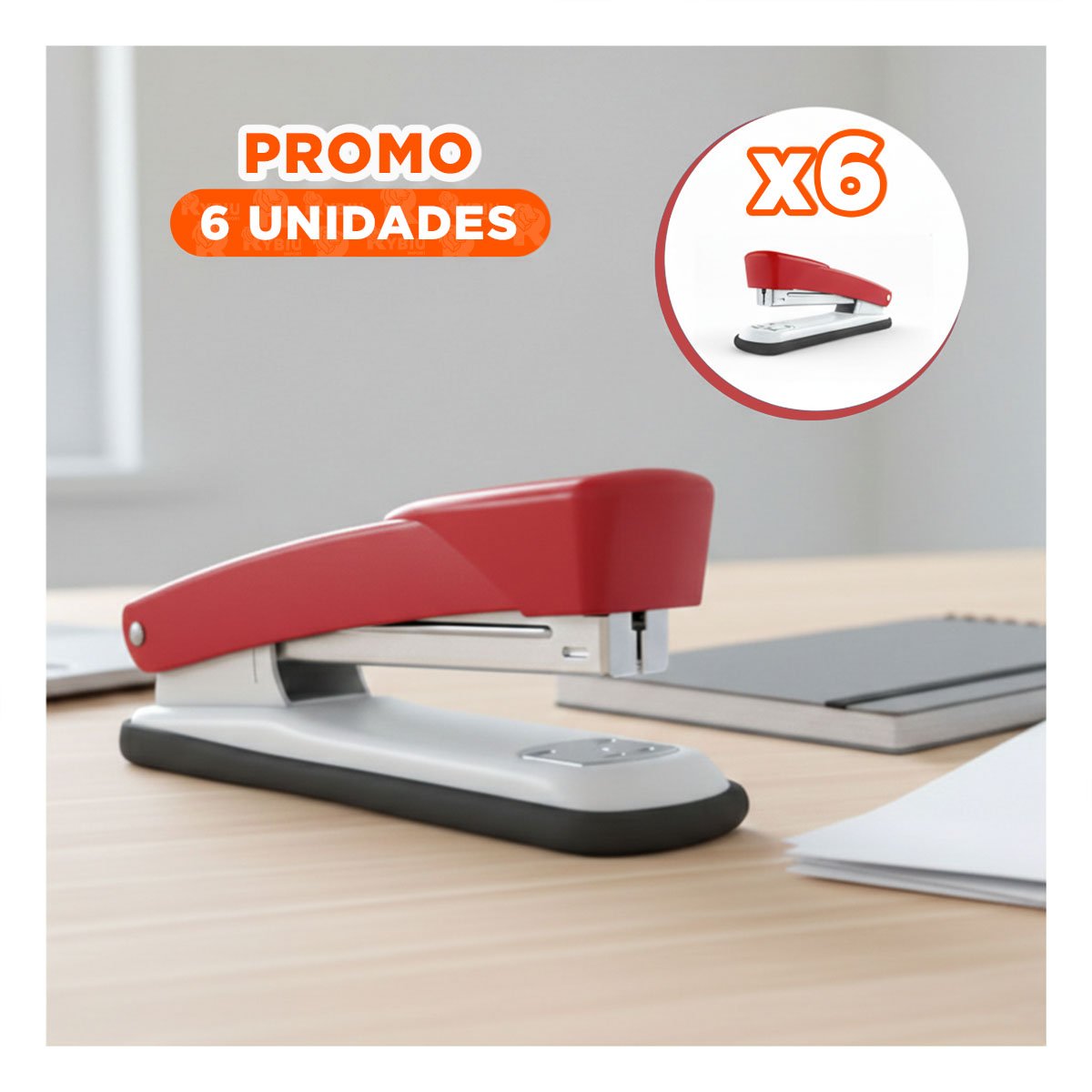PACK6 ESCOLAR ROJO PARA 35 HOJAS CUADERNOS DOCUMENTOS Y+REGALO STICKER - 1