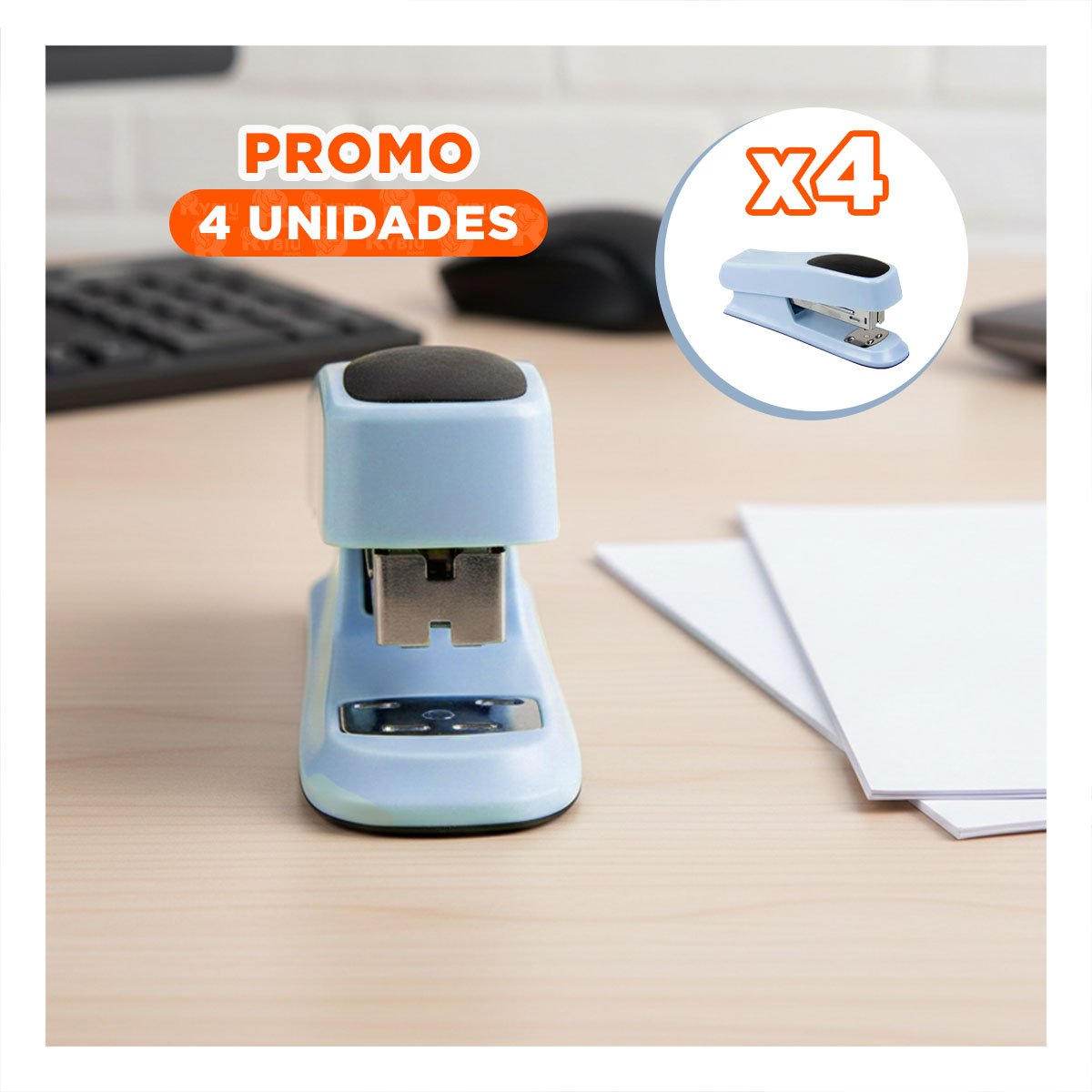 PACK4 DURADERO CELESTE BEBE PARA 35 HOJAS OFICINA ESCRITORIO - 1