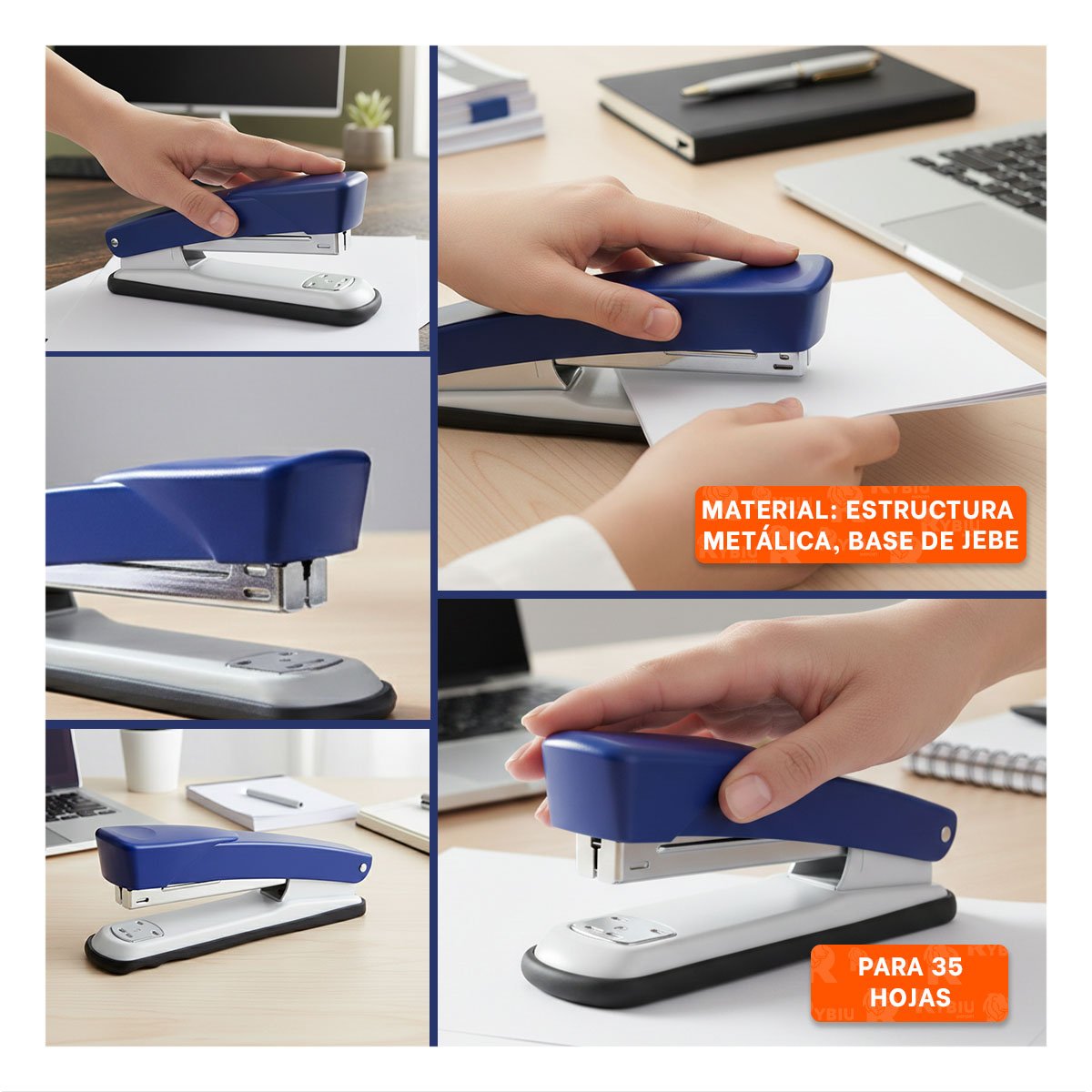 PACK2 PRACTICO AZUL PARA 35 HOJAS OFICINA ESCRITORIO Y+PAPEL REGALO - 3