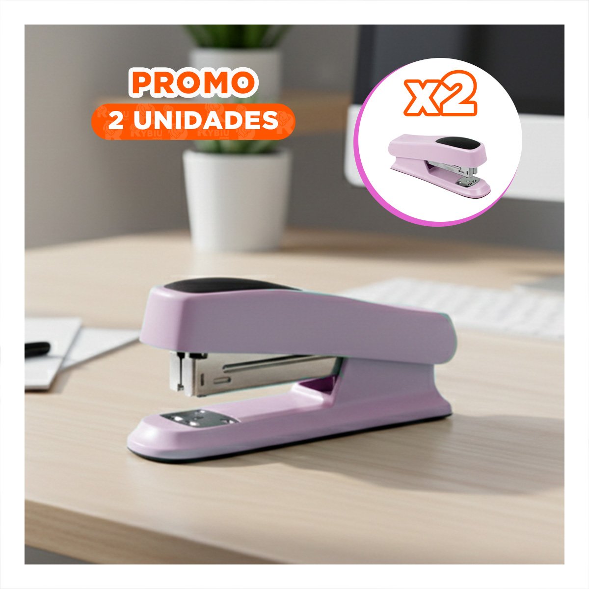 PACK2 RESISTENTE ROSADO BEBE PARA 35 HOJAS OFICINA ESCOLAR Y+REGALO STICKER - 1
