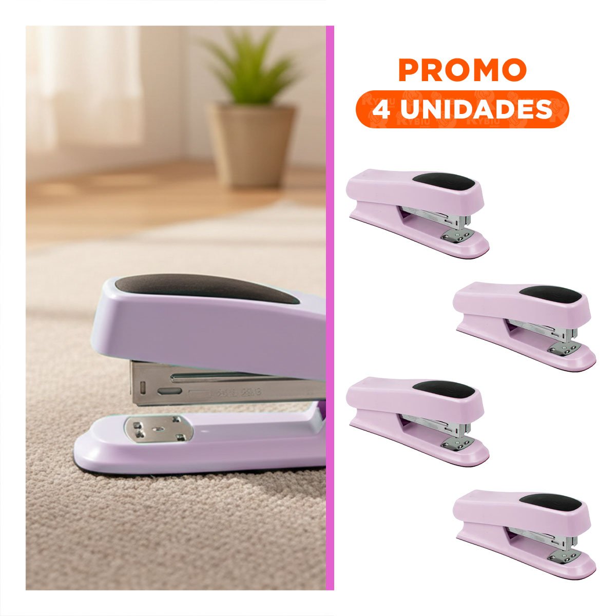 PACK4 FUNCIONAL ROSADO BEBE PARA 35 HOJAS OFICINA ESCRITORIO Y+REGALO STICKER - 1