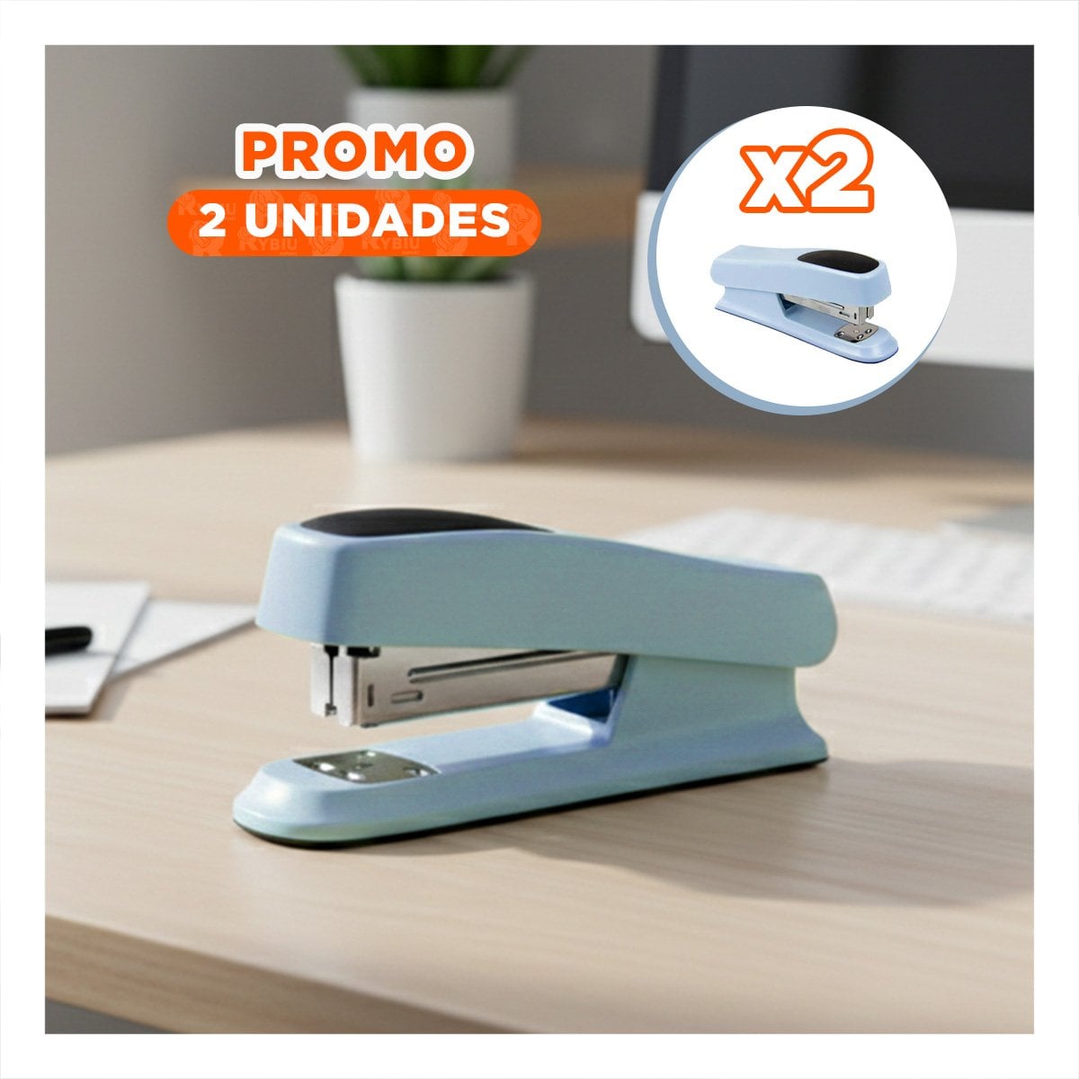 PACK2 RESISTENTE CELESTE BEBE PARA 35 HOJAS OFICINA ESCOLAR Y+REGALO STICKER - 1