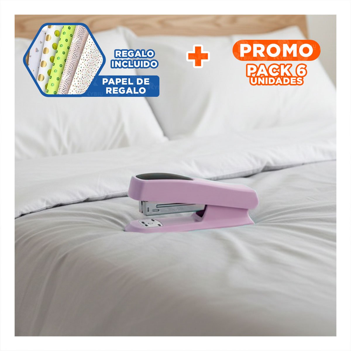 PACK6 OFICINA ROSADO BEBE PARA 35 HOJAS USO PROFESIONAL Y+PAPEL REGALO - 1