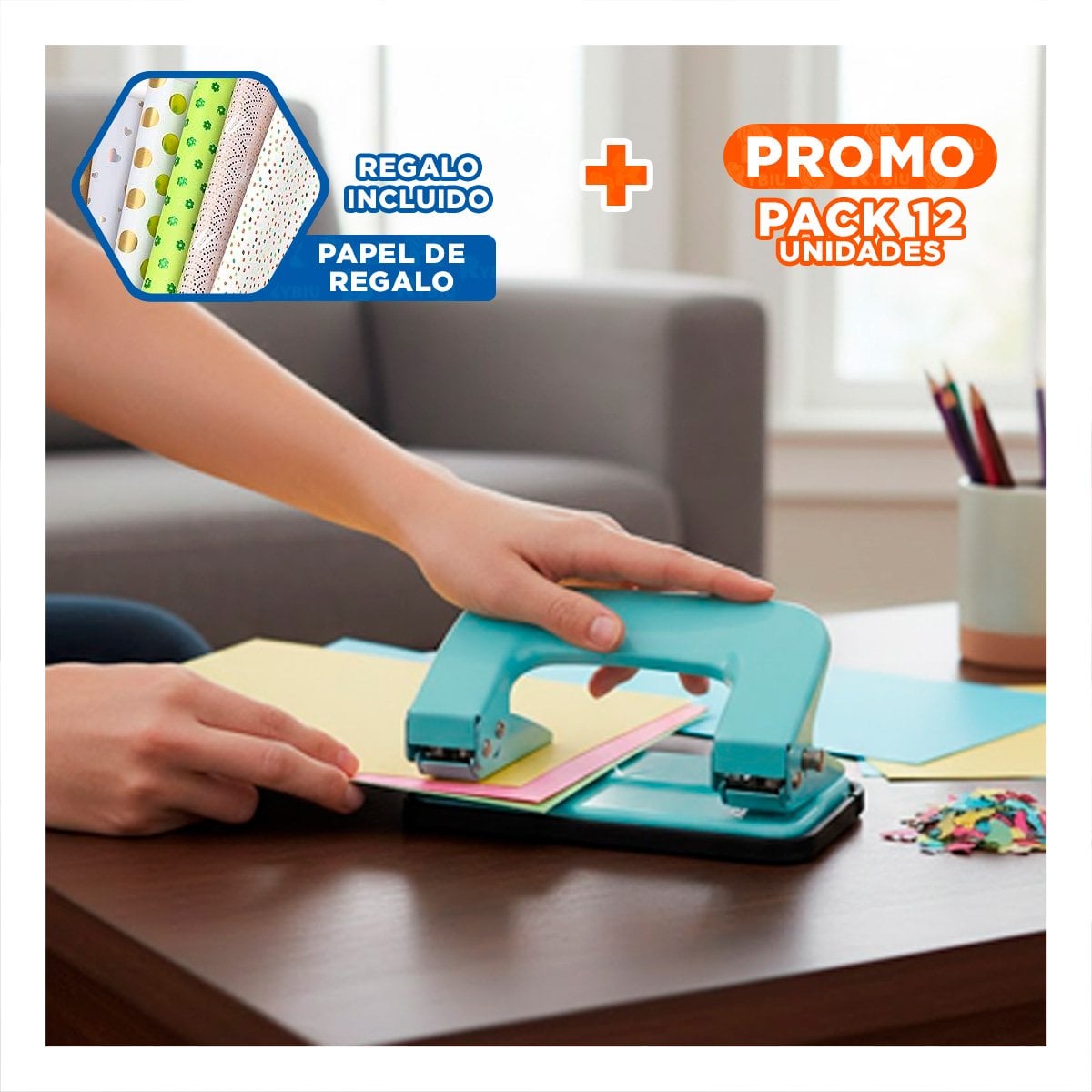 PACK12 MANUAL CELESTE BEBE PARA 11 HOJAS USO ESCOLAR Y+PAPEL REGALO - 1