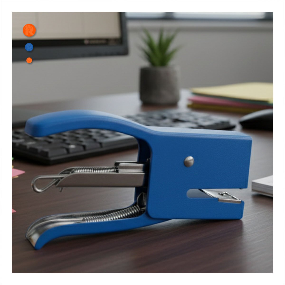 PACK6 ERGONOMICO MINI TIPO ALICATE AZUL PARA 15 HOJAS ESCRITORIO - 2