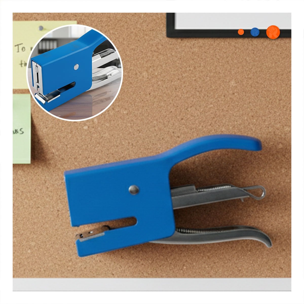 COMPACTO MINI TIPO ALICATE AZUL PARA 15 HOJAS ESCOLAR Y+POST IT - 2