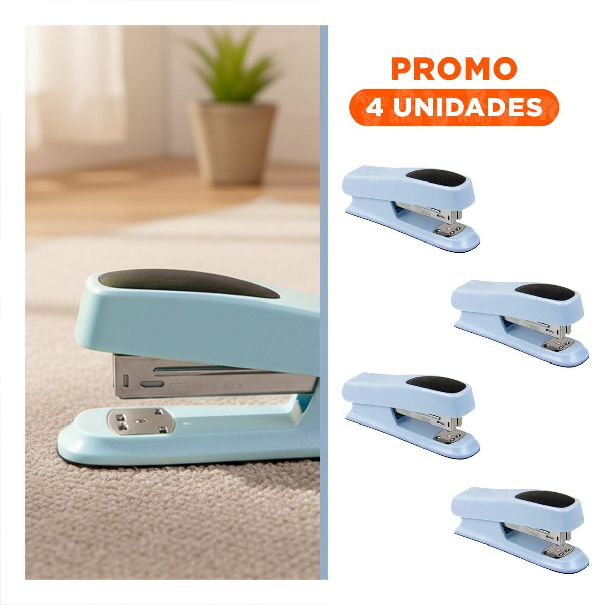 PACK4 FUNCIONAL CELESTE BEBE PARA 35 HOJAS OFICINA ESCRITORIO Y+REGALO STICKER - 1