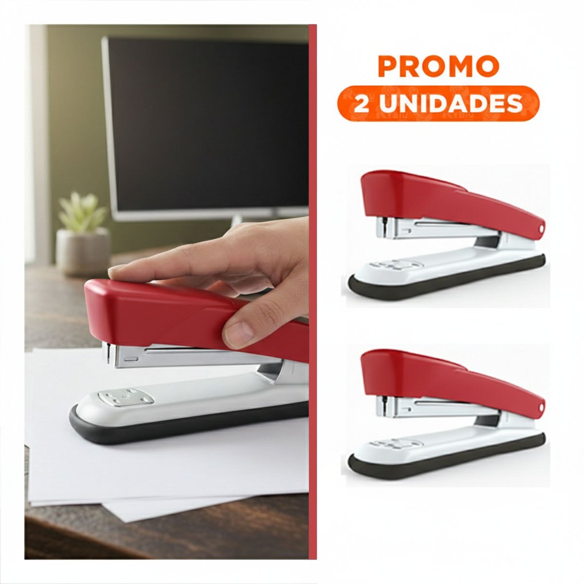PACK2 PORTATIL ROJO PARA 35 HOJAS OFICINA ESCOLAR - 1