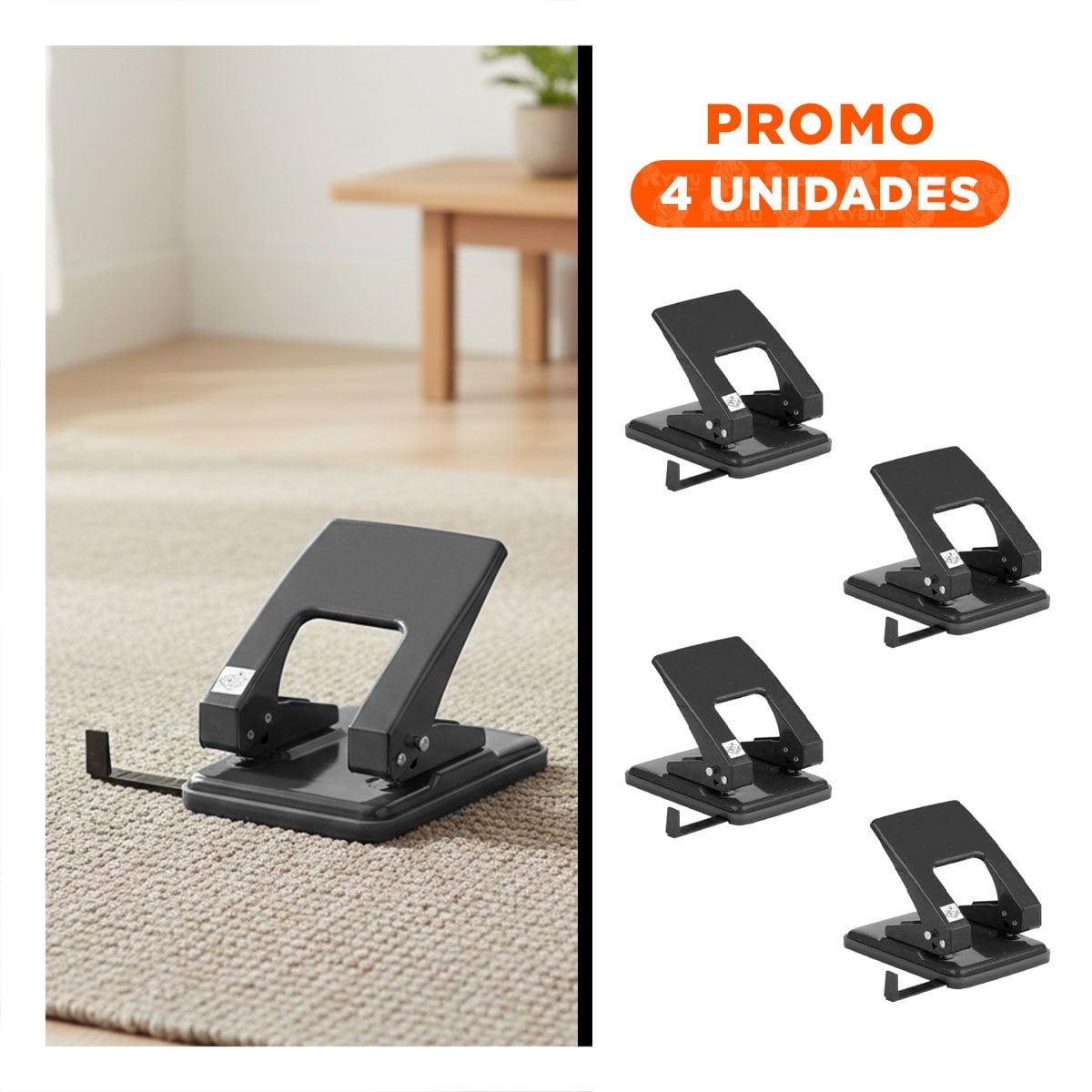 PACK4 ERGONOMICO NEGRO PARA 11 HOJAS ESCRITORIO Y+REGALO STICKER - 1