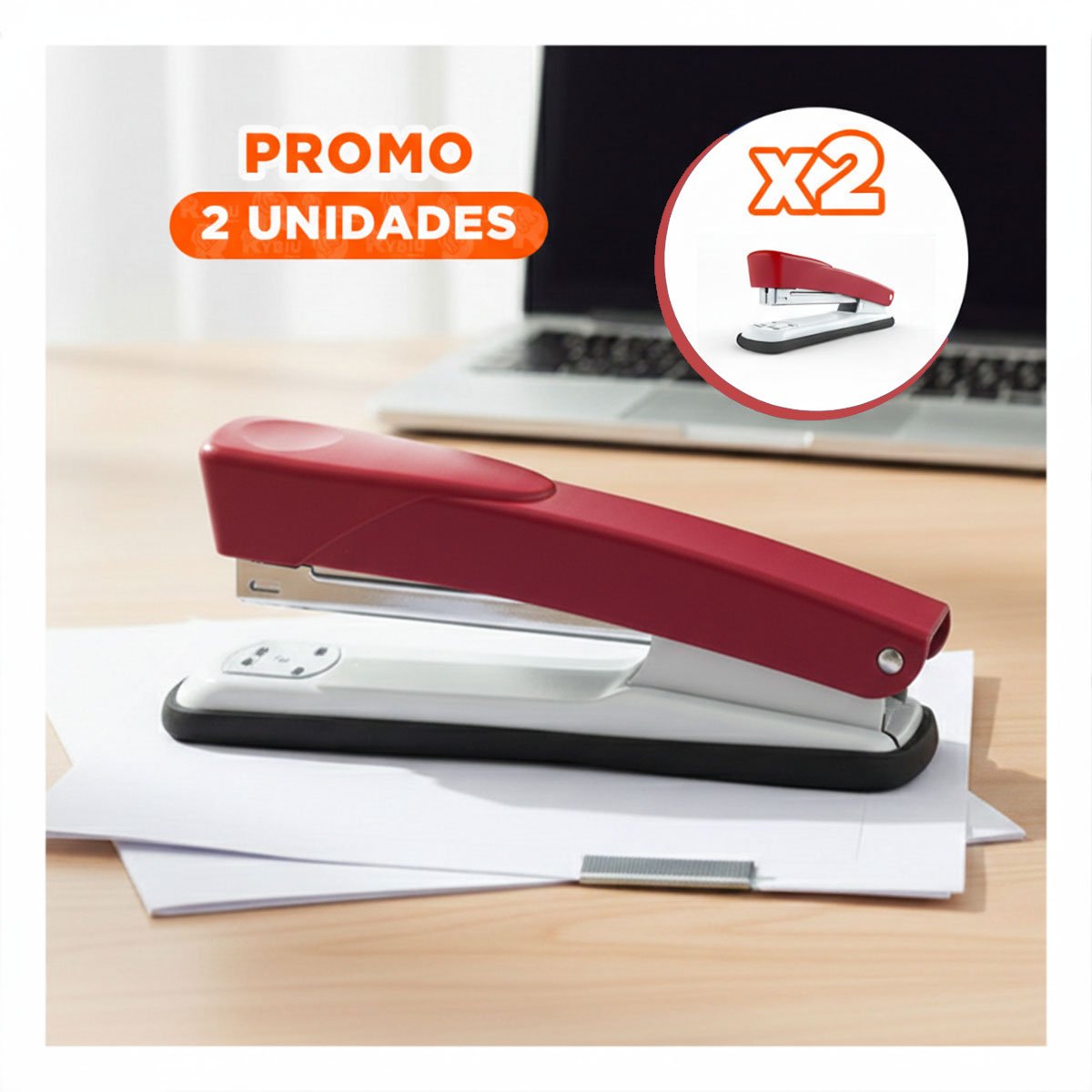 PACK2 RESISTENTE ROJO PARA 35 HOJAS OFICINA ESCOLAR Y+REGALO STICKER - 1