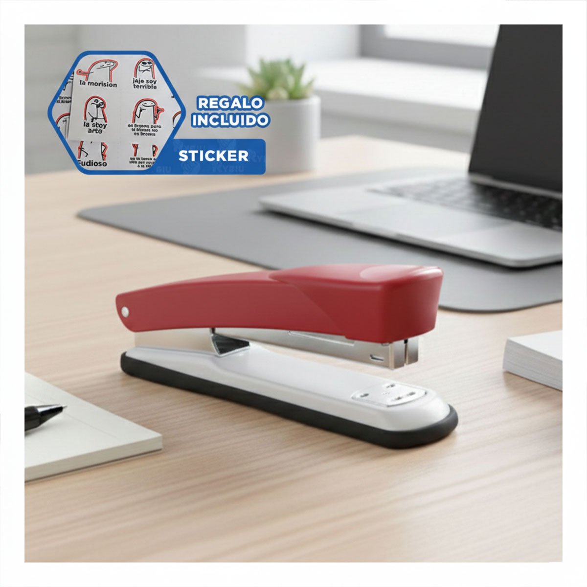 ESTILO ROJO PARA 35 HOJAS OFICINA ESCRITORIO Y+REGALO STICKER - 1