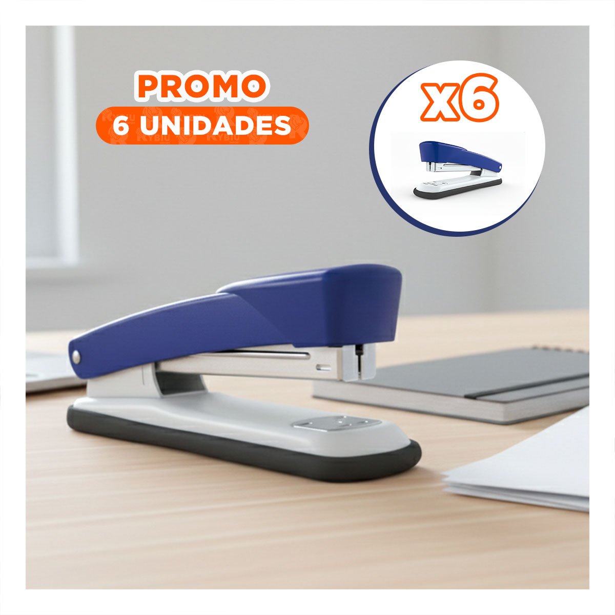 PACK6 ESCOLAR AZUL PARA 35 HOJAS CUADERNOS DOCUMENTOS Y+REGALO STICKER - 1