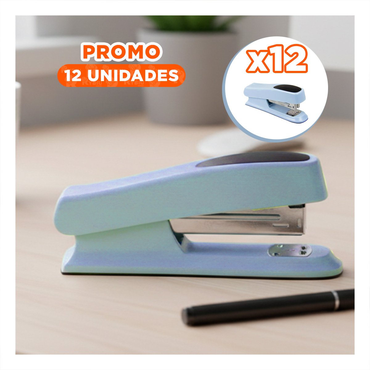 PACK12 PAPELERIA CELESTE BEBE PARA 35 HOJAS OFICINA TRABAJO - 1