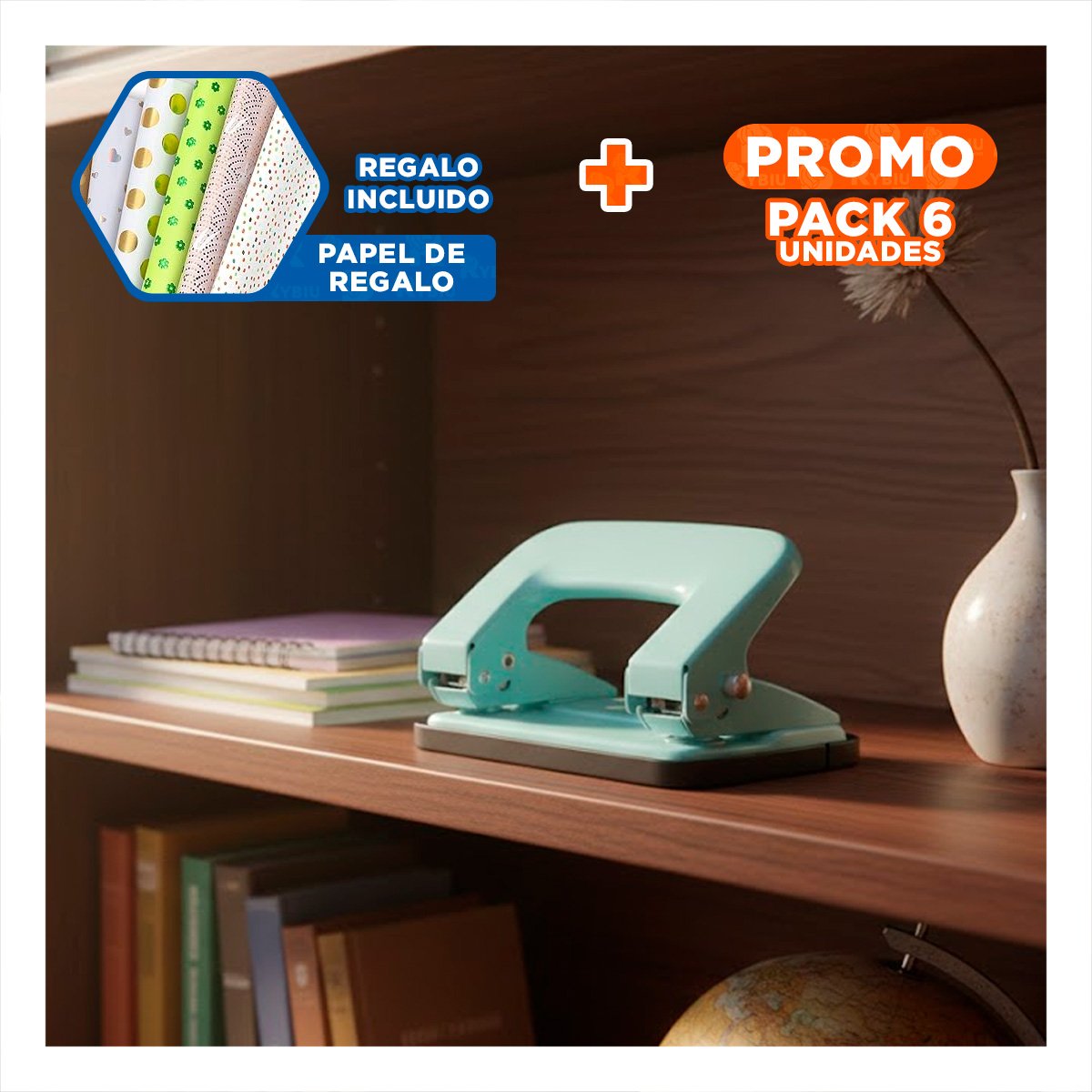 PACK6 ESCOLAR VERDE BEBE PARA 11 HOJAS CUADERNOS Y+PAPEL REGALO - 1
