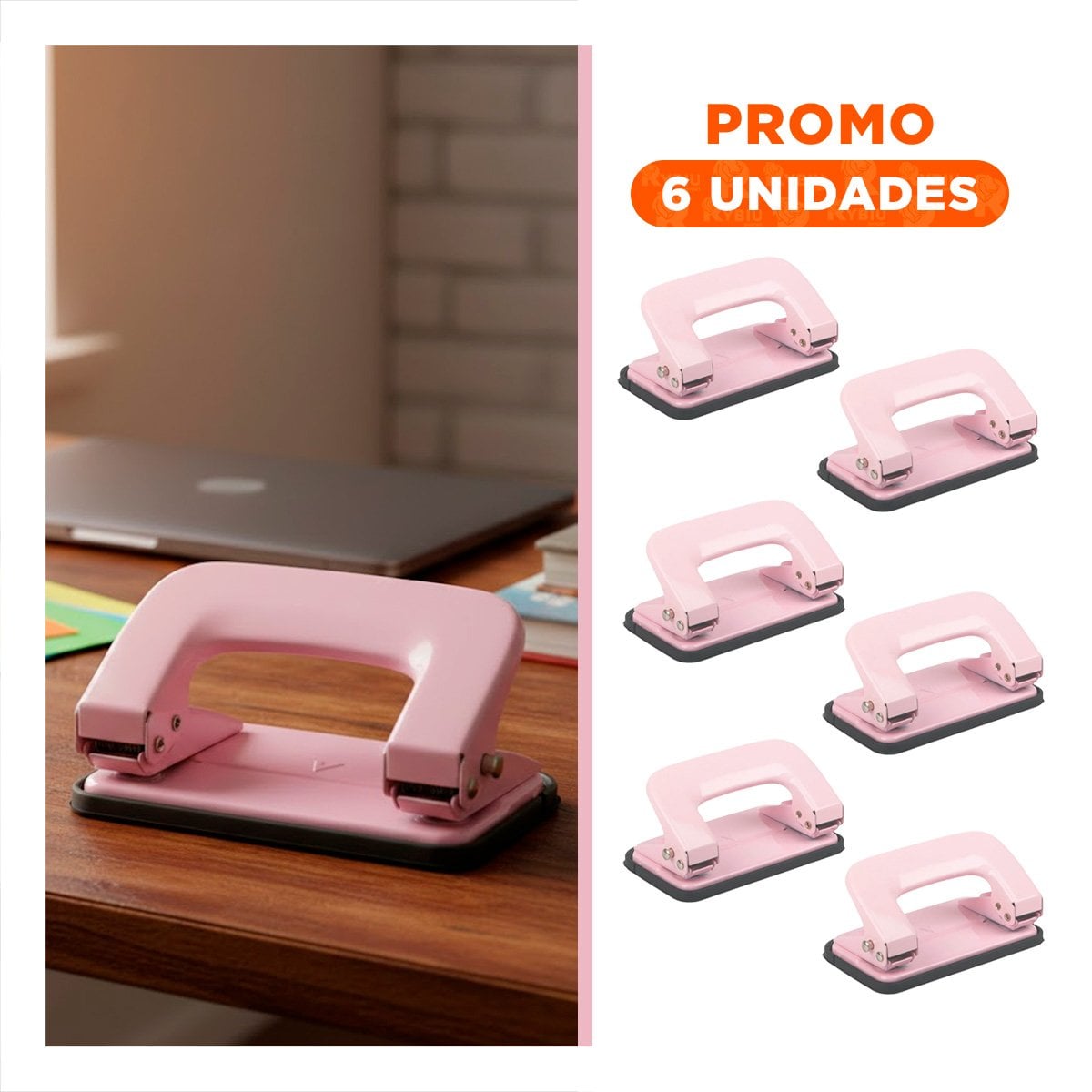 PACK6 OFICINA ROSADO BEBE PARA 11 HOJAS USO DIARIO - 1