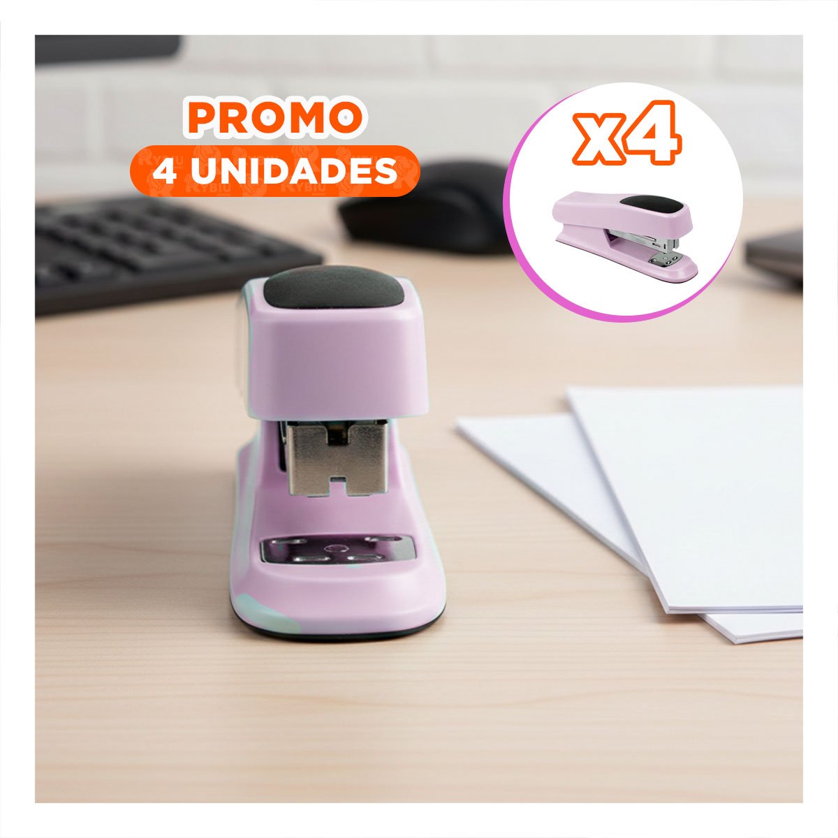 PACK4 DURADERO ROSADO BEBE PARA 35 HOJAS OFICINA ESCRITORIO - 1