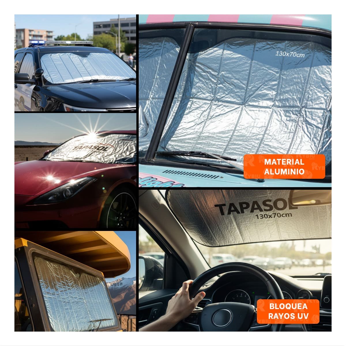 MANTA TERMICA PARA AUTO 130X70CM CON BLOQUEO DE CALOR Y+LIGAS REGALO - 5