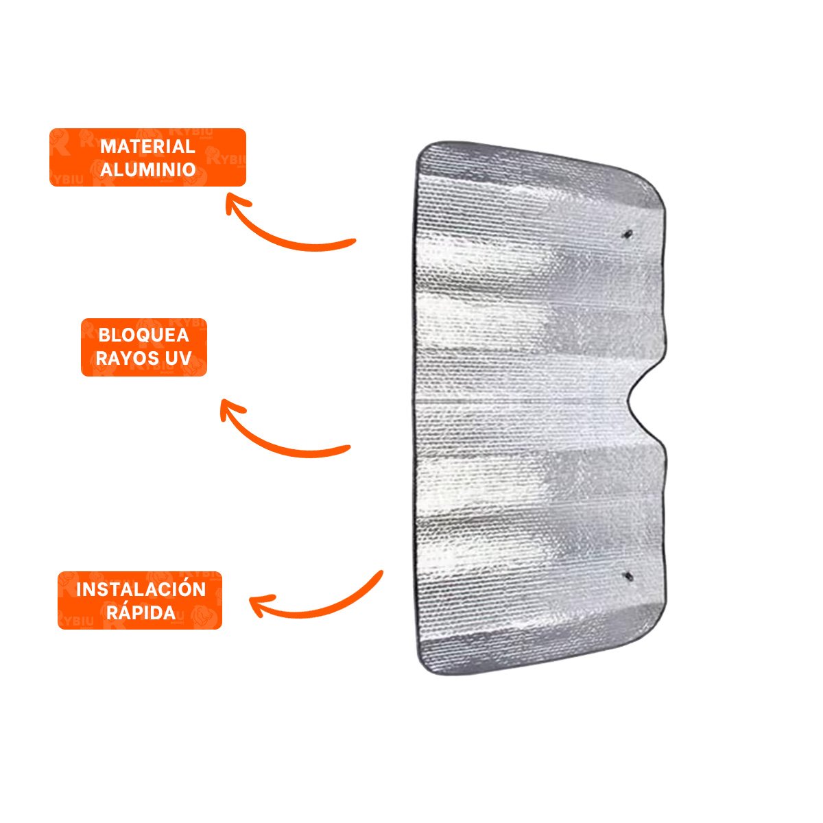 PANTALLA REFLECTIVA PARA AUTO 130X70CM CON CUIDADO DEL TABLERO - 3