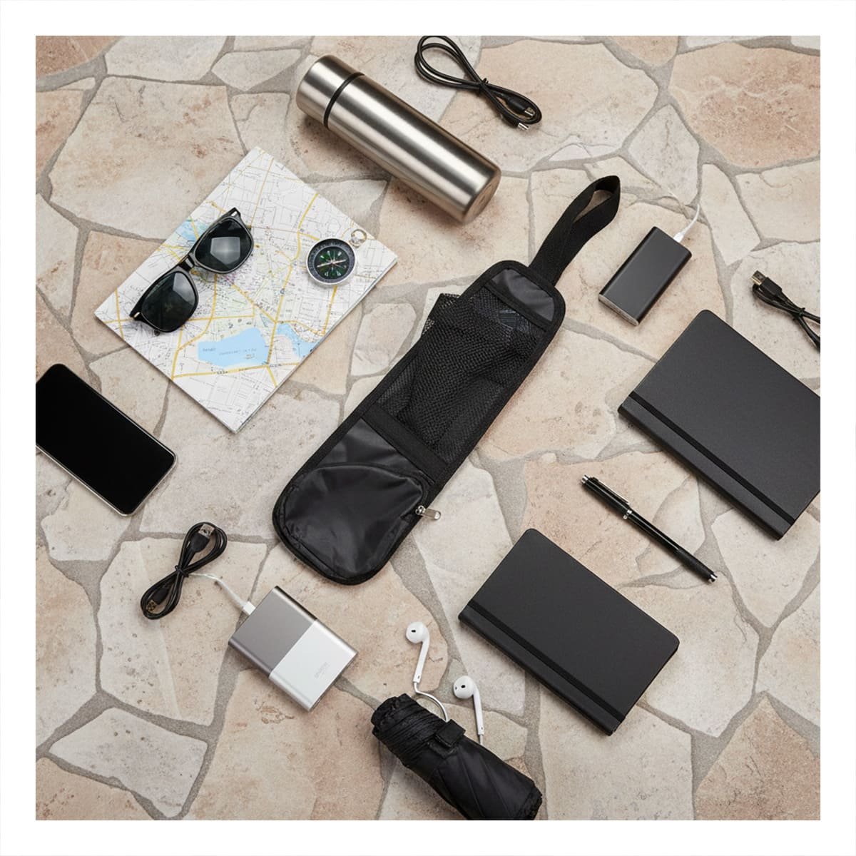 PACK2 ACCESORIO FUNCIONAL PARA ASIENTO DE AUTO NEGRO CON GRAN CAPACIDAD Y+REGALO STICKER - 5
