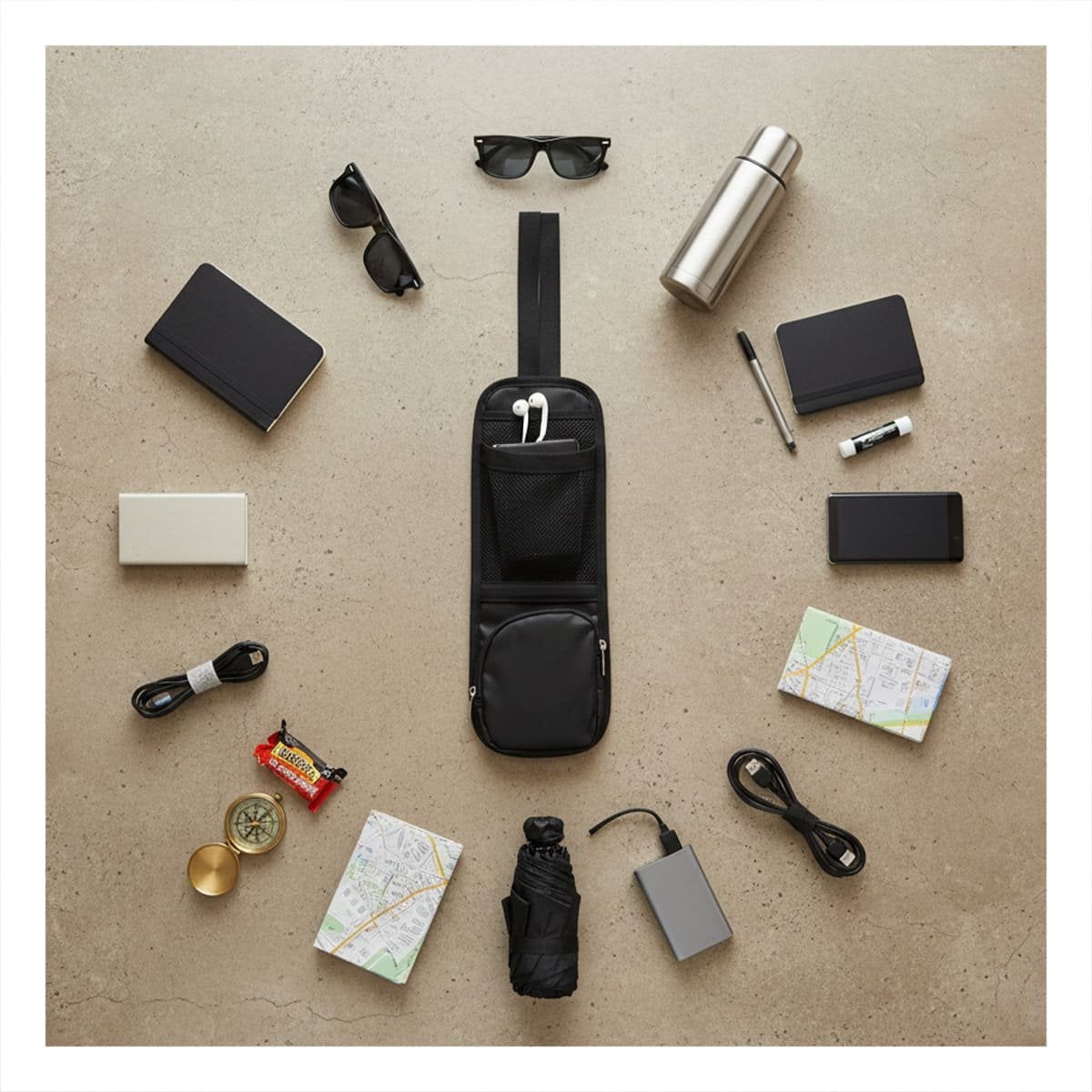 PACK6 ESTUCHE LATERAL PARA ASIENTO DE AUTO NEGRO CON GRAN CAPACIDAD - 2