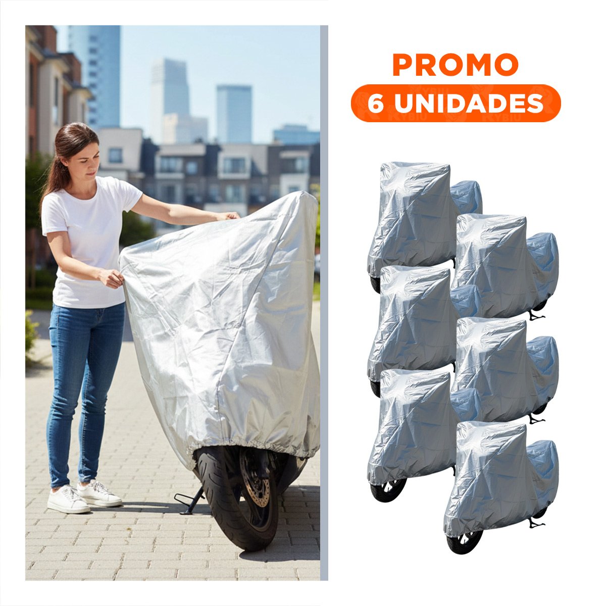 PACK6 FORROS AJUSTABLES PARA MOTO CON PROTECCION TOTAL - 1