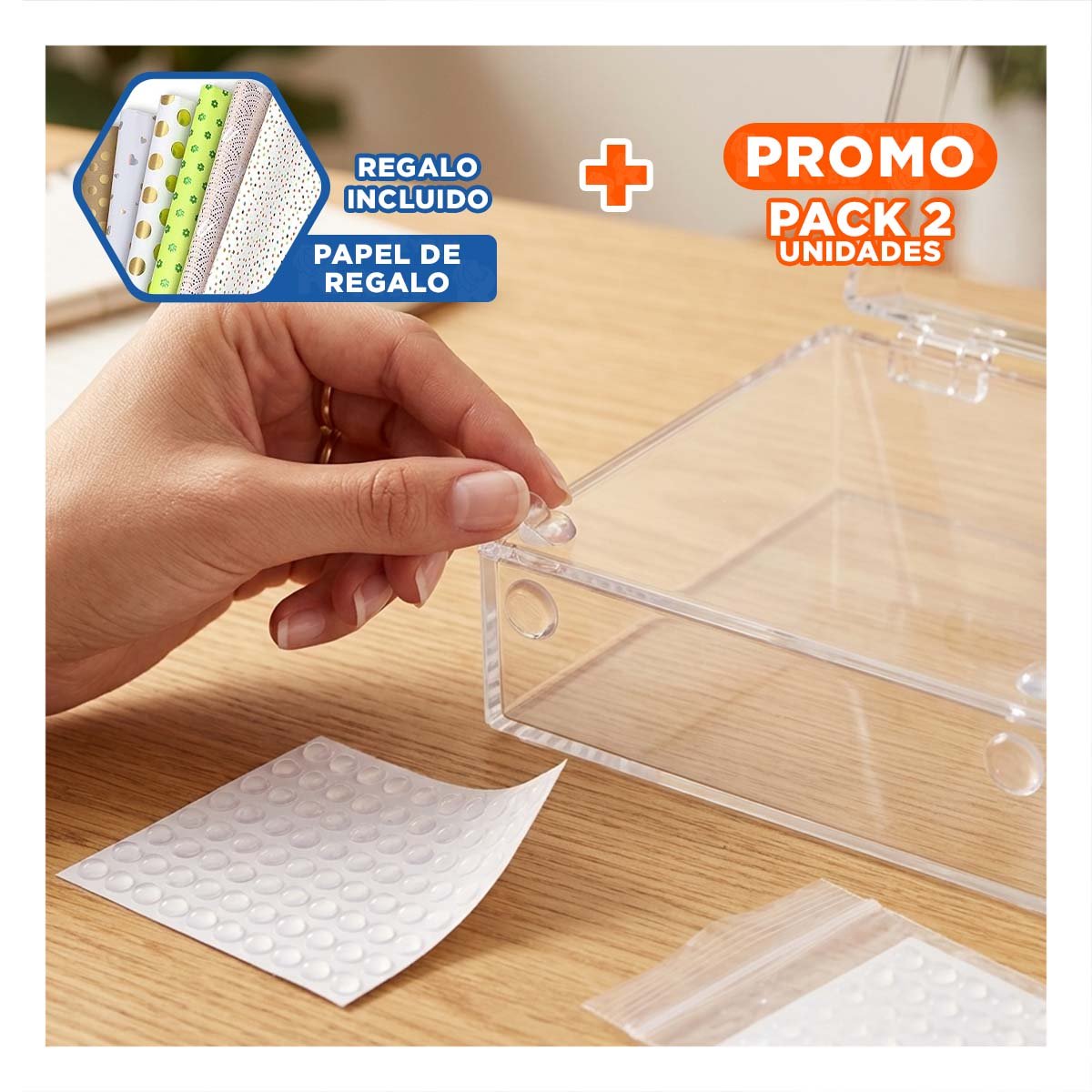 PACK2 PROTECTORES PARA PUERTAS 100 PIEZAS DE SILICONA TRANSPARENTE Y+PAPEL REGALO - 1