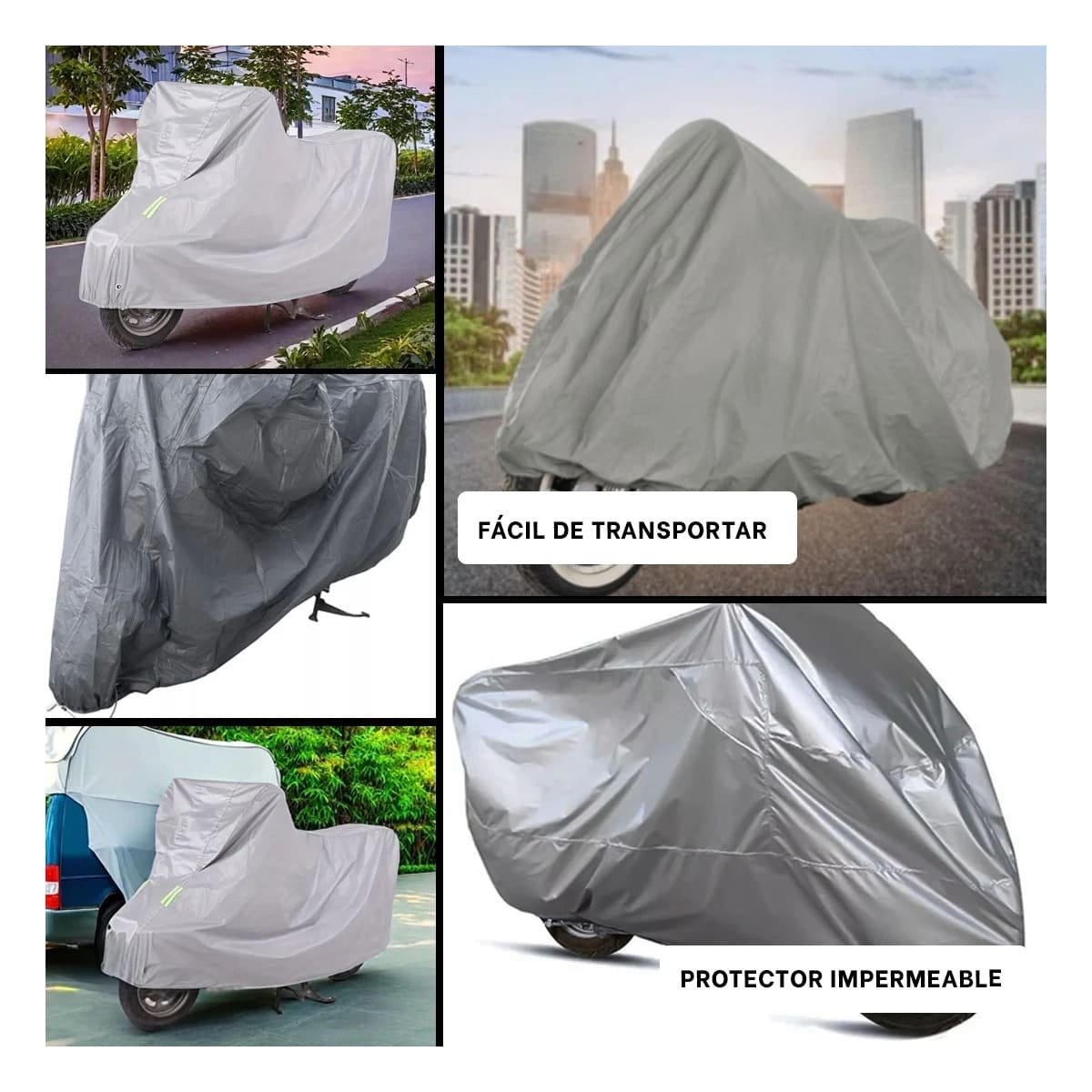 PACK4 CUBIERTAS AJUSTABLES PARA MOTO RESISTENTES Y+REGALO STICKER - 2