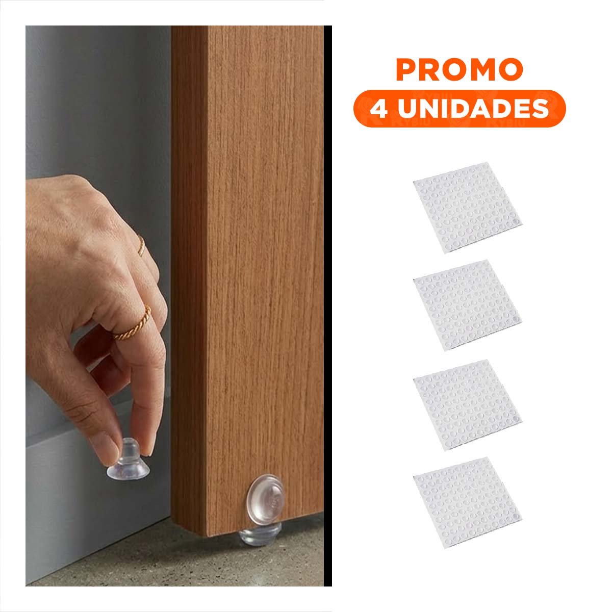 PACK4 PROTECTORES ANTIGOLPES 100 PIEZAS DE SILICONA TRANSPARENTE Y+REGALO STICKER - 1