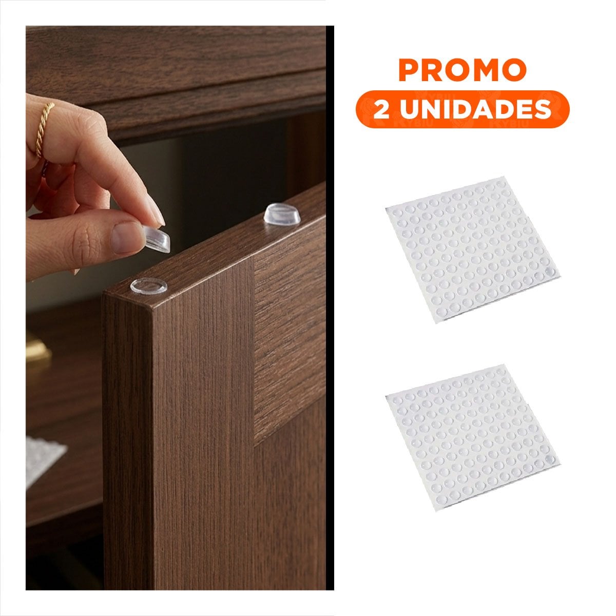 PACK2 AMORTIGUADORES PARA PUERTAS 100 PIEZAS DE SILICONA TRANSPARENTE - 1