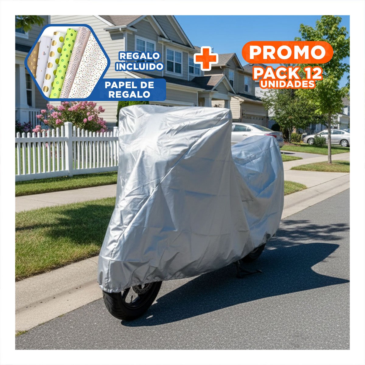 PACK12 CUBIERTAS DURADERAS PARA MOTO DE ALTA CALIDAD Y+PAPEL REGALO - 1