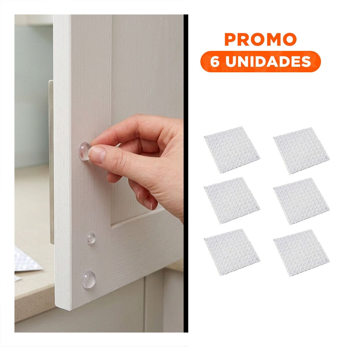 PACK6 TAPONES ANTIGOLPES 100 PIEZAS DE SILICONA TRANSPARENTE CASA - 1