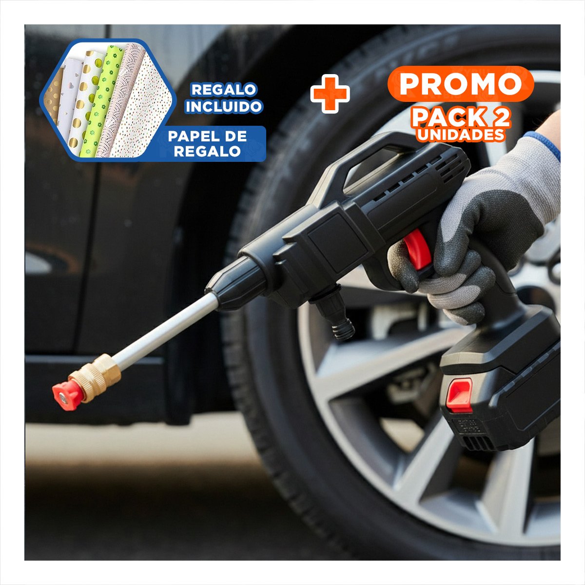 PACK2 LAVADORA COMPACTA PARA VEHICULO CON FUNCION POTENTE Y DURADERA Y+PAPEL REGALO - 1
