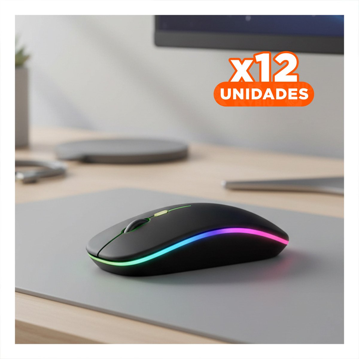 PACK12 RATON GAMER PARA PC Y LAPTOP COLOR NEGRO DESPLAZAMIENTO PRECISO - 1