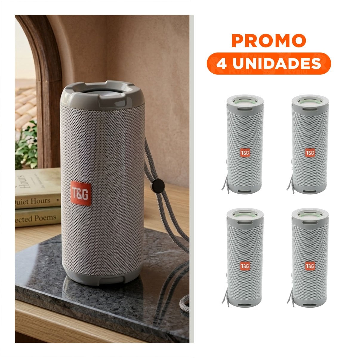 PACK4 BOCINA RECARGABLE PLOMO CON SONIDO EQUILIBRADO Y USO CONTINUO Y+REGALO STICKER - 1
