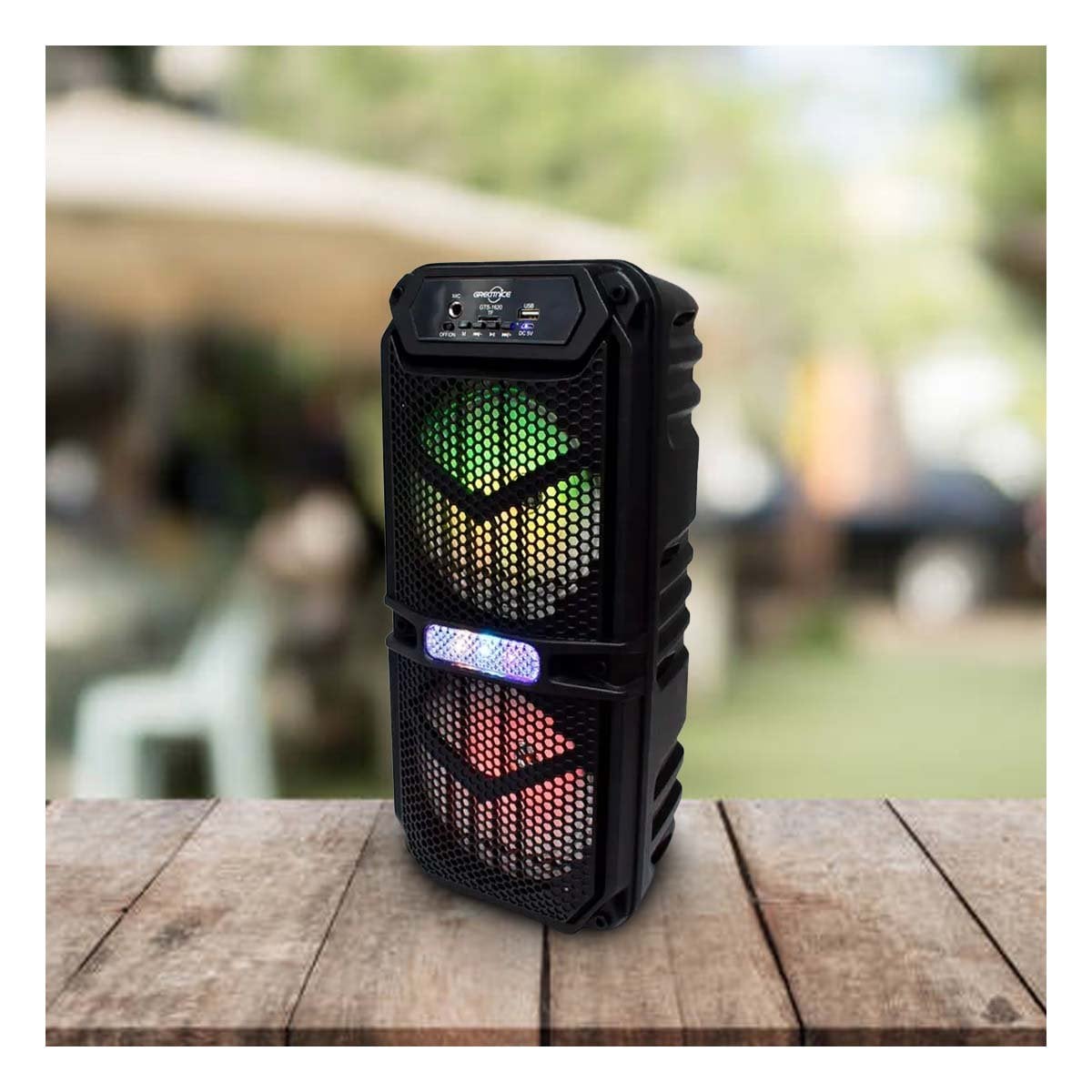 PACK4 BOCINA RECARGABLE COLOR NEGRO 6,5 PULGADAS CON SONIDO POTENTE Y+REGALO STICKER - 5