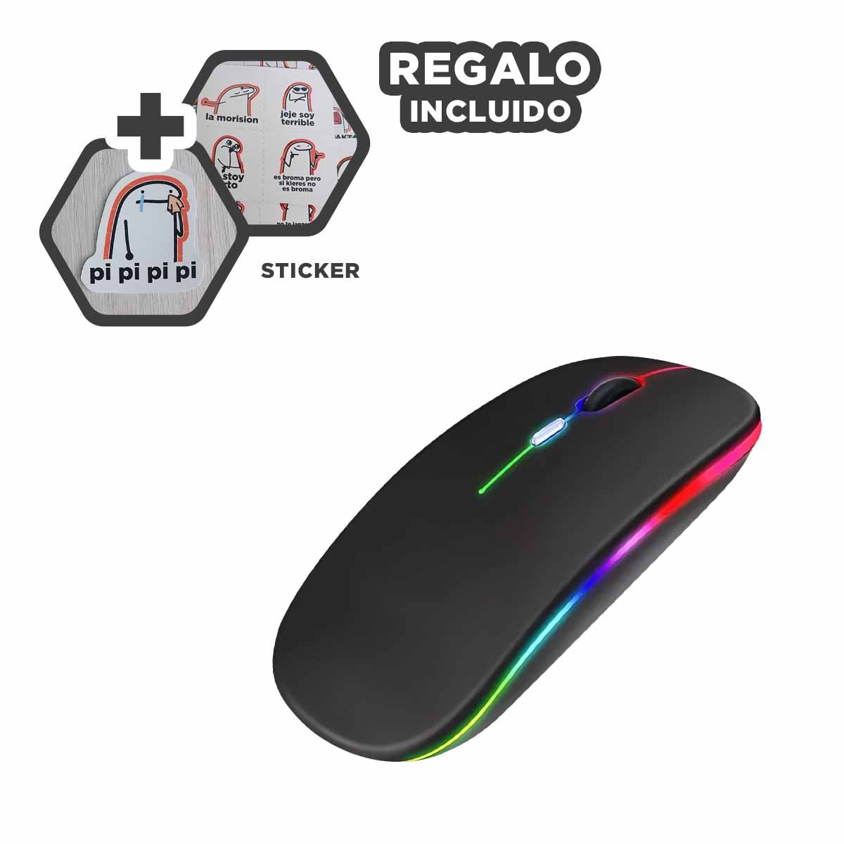 APUNTADOR GAMER NEGRO PARA COMPUTADORA Y LAPTOP MOVIMIENTO FLUIDO Y+REGALO STICKER - 1