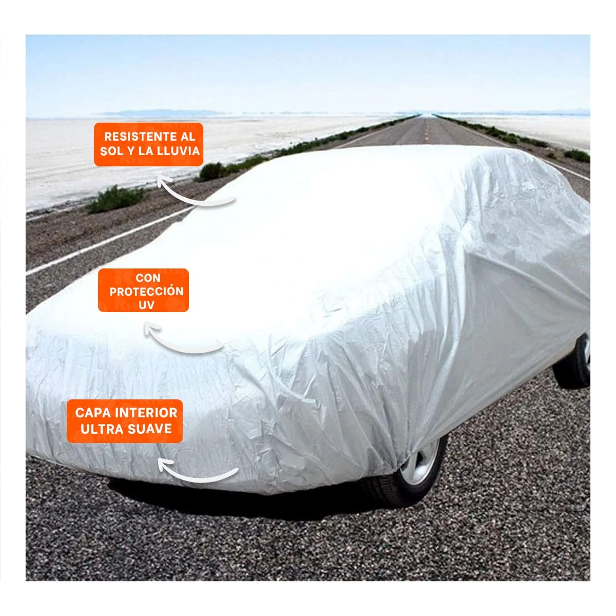 PACK6 COBERTOR IMPERMEABLE XL 540X175X120CM GRIS USO DIARIO Y+PAPEL REGALO - 2