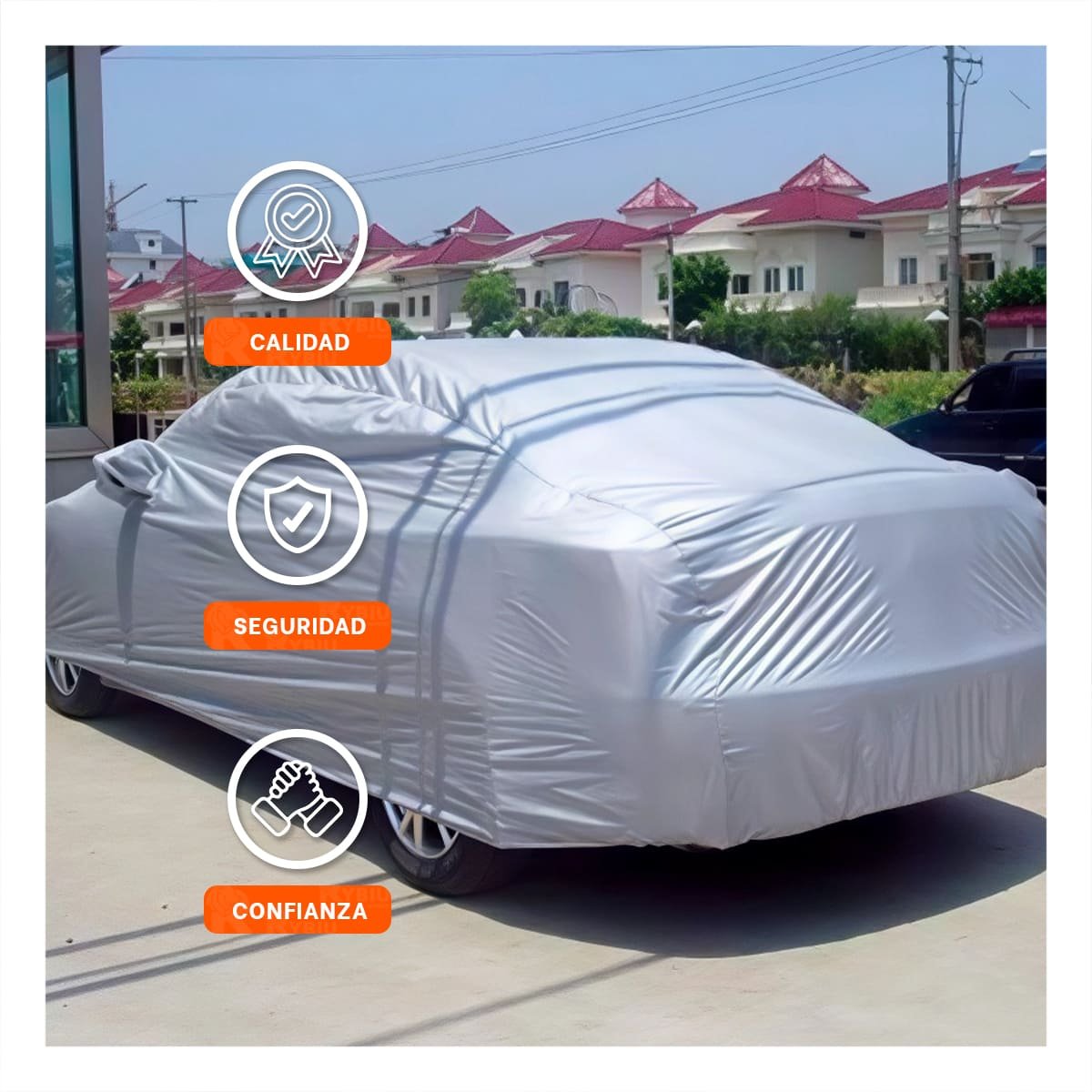 PACK2 MANTA EXTERIOR XL 540X175X120CM GRIS PARA AUTO PROTECCION TOTAL Y+PAPEL REGALO - 5
