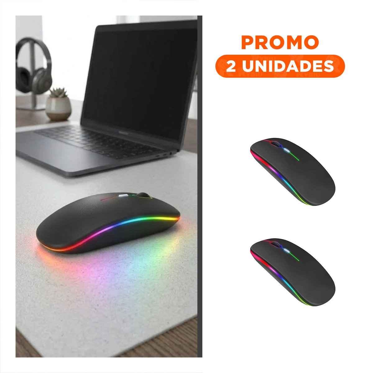 PACK2 RATON GAMER NEGRO PARA PC Y LAPTOP MANEJO ESTABLE - 1