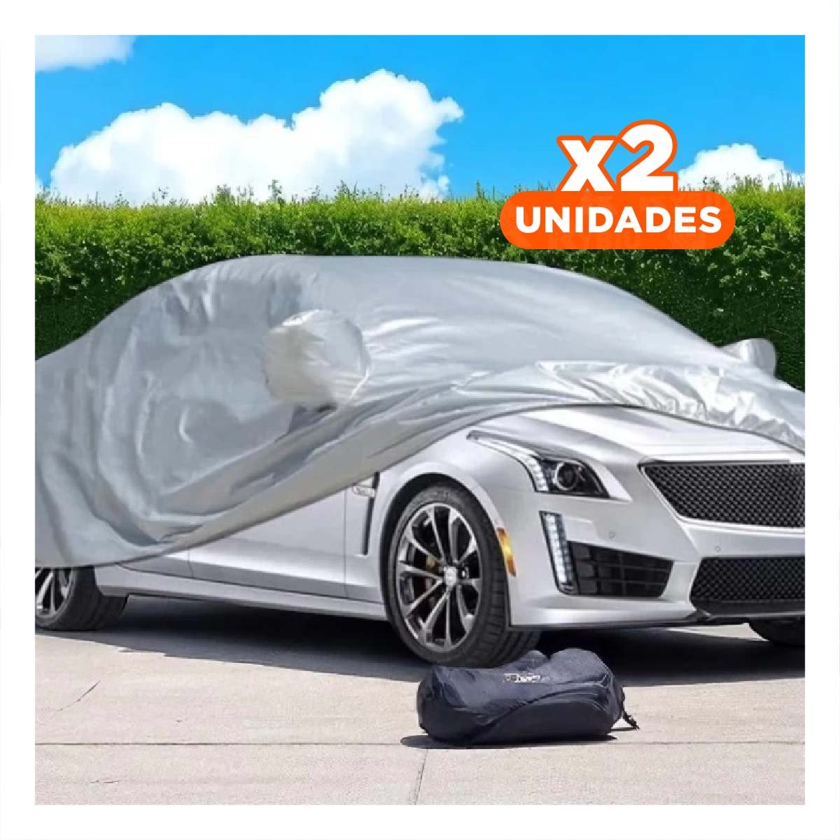 PACK2 CARPA EXTERIOR XL 540X175X120CM GRIS COBERTOR IMPERMEABLE Y+REGALO STICKER - 1