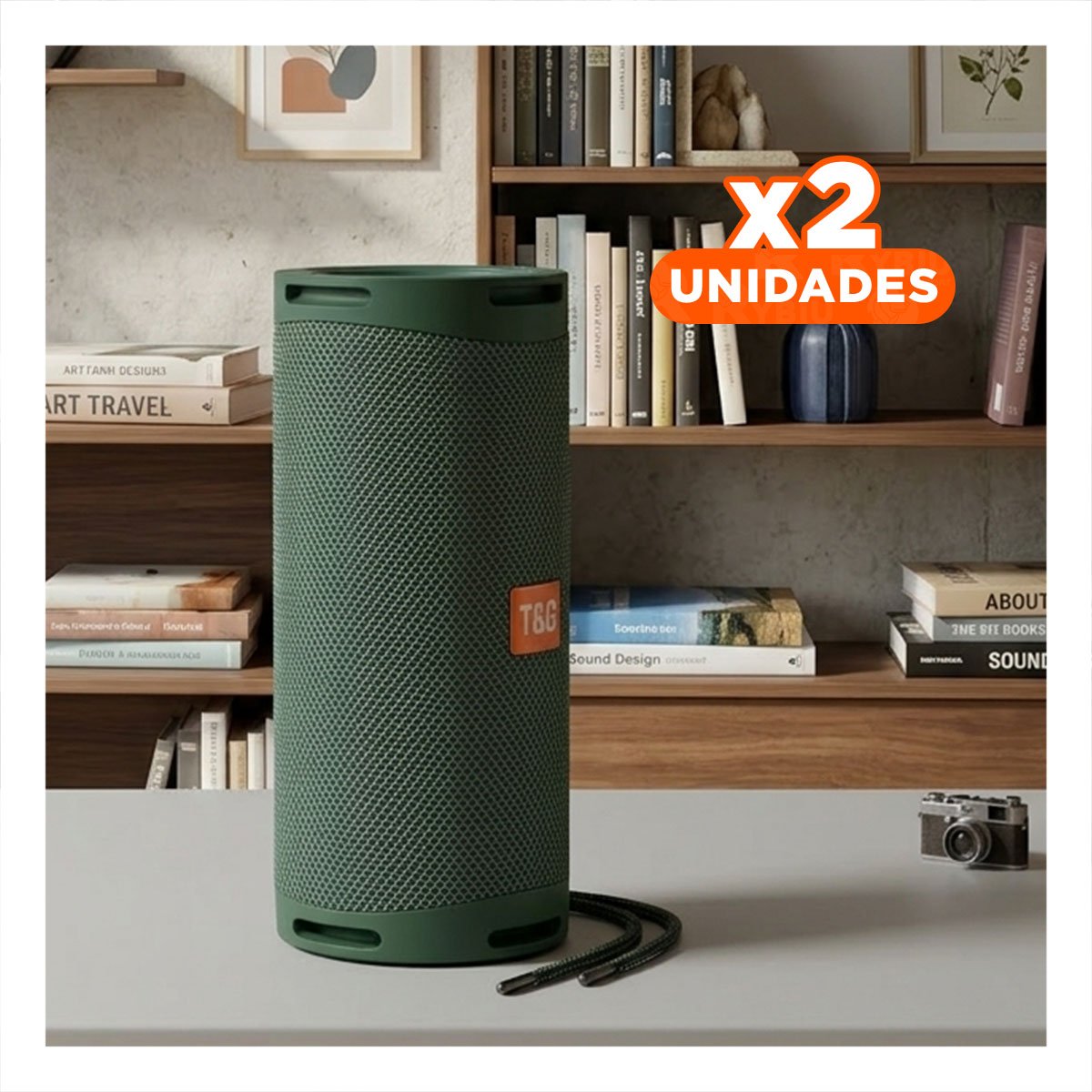 PACK2 EQUIPO PORTATIL COLOR VERDE MILITAR CON SONIDO ESTEREO Y+REGALO STICKER - 1