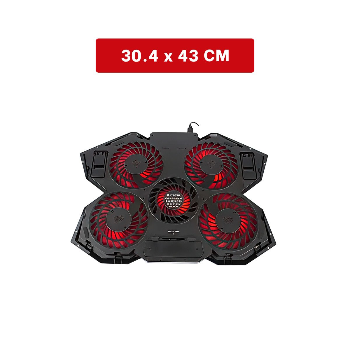 PACK6 ENFRIADOR PARA LAPTOP 5 VENTILADORES LIGERO Y DURABLE NEGRO Y+PAPEL REGALO - 4