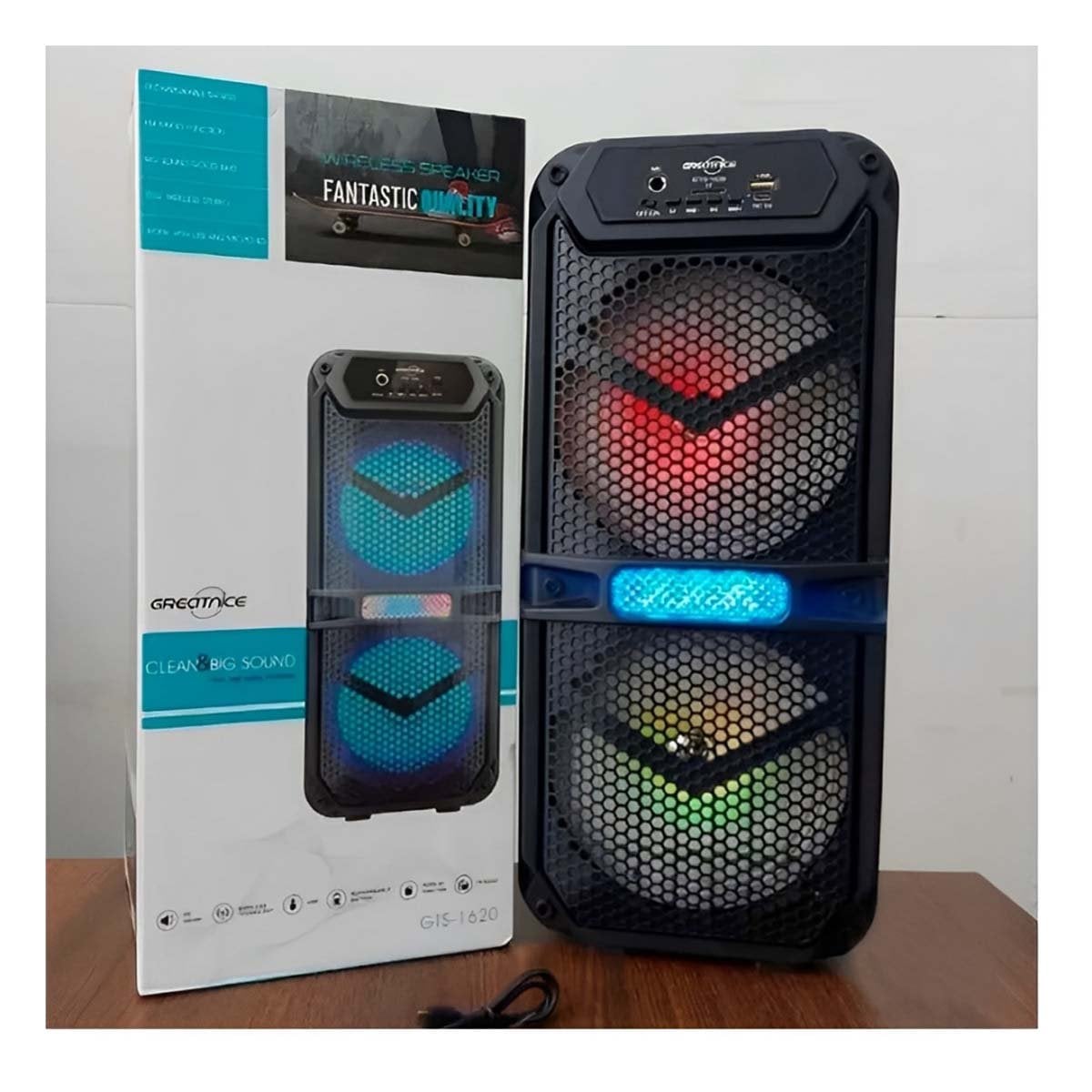 PARLANTE PORTATIL COLOR NEGRO 6,5 PULGADAS CON SONIDO POTENTE - 2