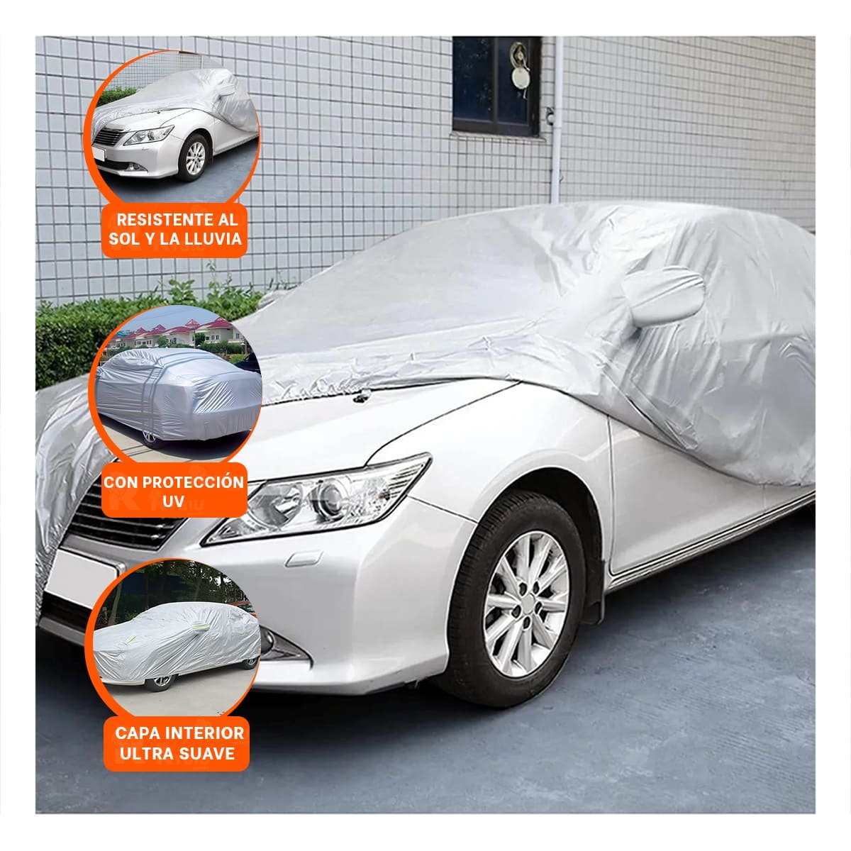 PACK4 CAPOTA EXTERIOR XL 540X175X120CM GRIS FUNDA RESISTENTE - 3