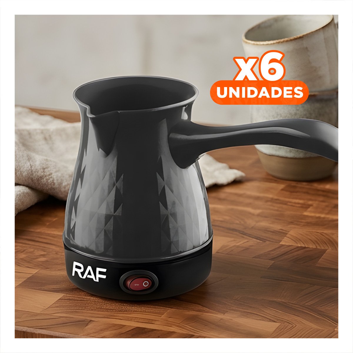 PACK6 MAQUINA TURCA DE 500ML NEGRO CON ACERO INOXIDABLE Y PLASTICO Y+REGALO STICKER - 1