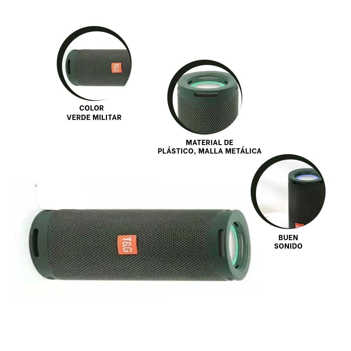PARLANTE MOVIL COLOR VERDE MILITAR CON SONIDO CLARO - 3