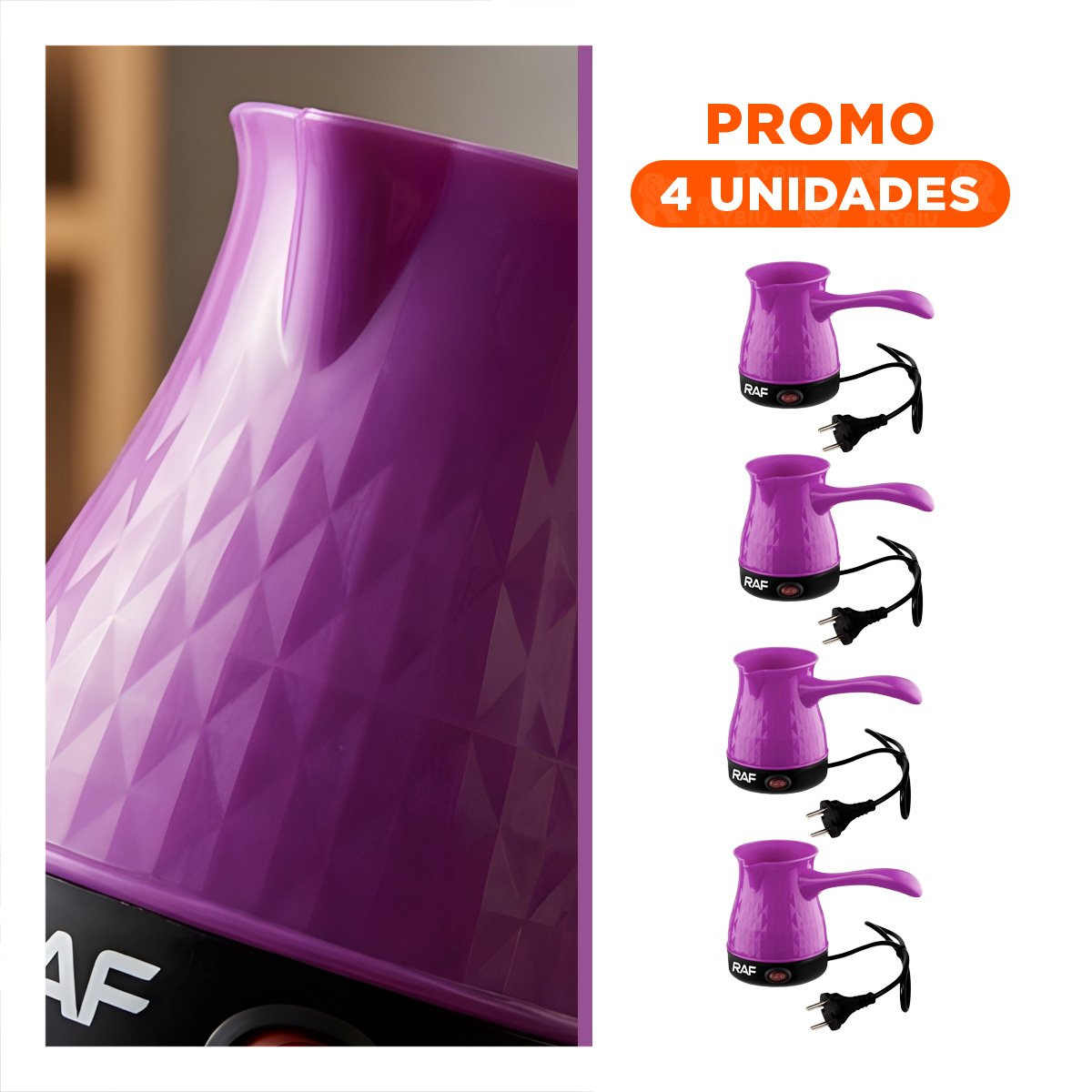 PACK4 PREPARADOR POTENTE DE 500ML TURCO MORADO EN ACERO INOXIDABLE PLASTICO Y+REGALO STICKER - 1